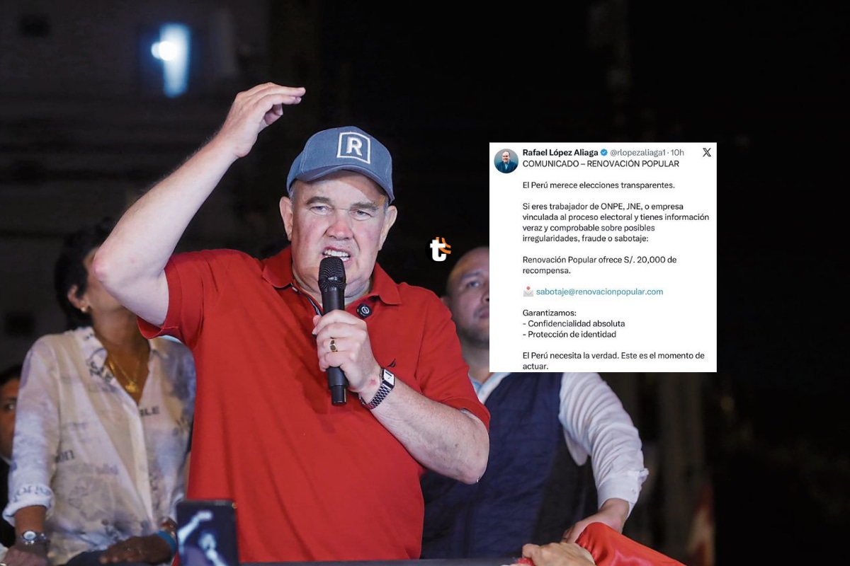 Rafael López Aliaga publicó mensaje ofreciendo 20 mil soles por información de "fraude". Foto: GEC