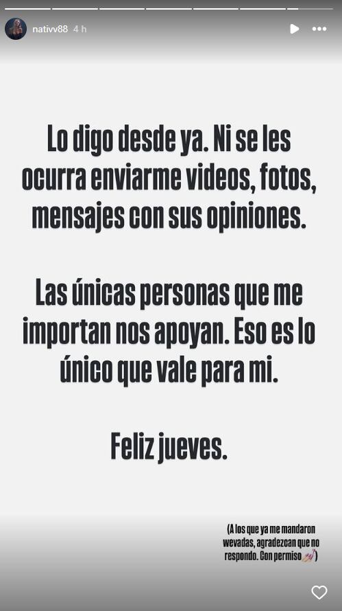 'Novia' del boxeador emitió un mensaje en redes. (Instagram: @nativv88)