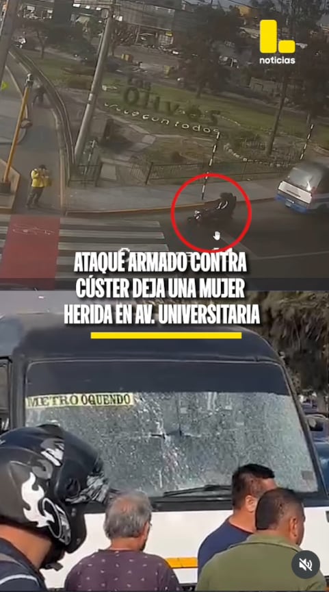 Dos sujetos desconocidos dispararon contra cúster en Los Olivos, cerca a la municipalidad.