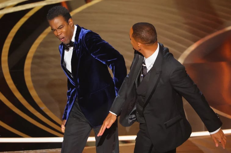 Este fue el golpe que le dio Will Smith a Chris Rock, (Foto: Getty)