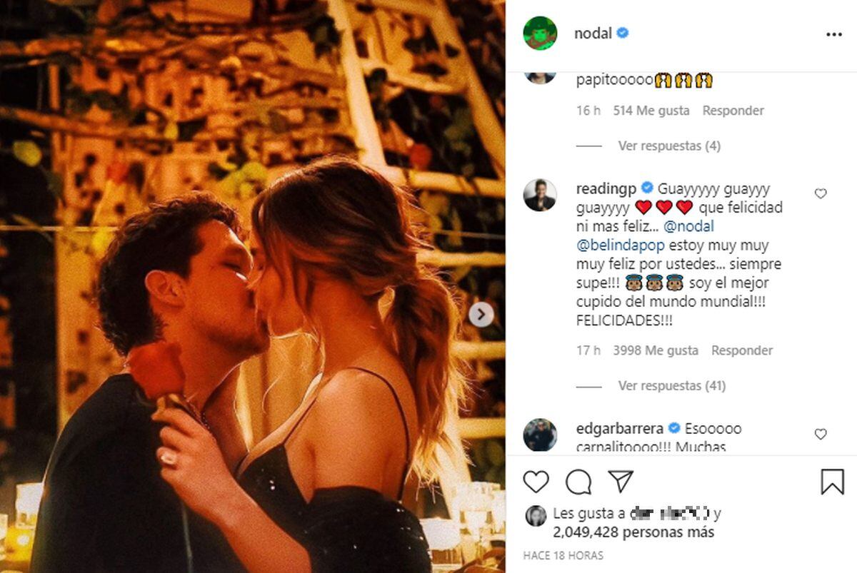 Tras la pedida de mano de Christian Nodal a Belina, un comentario llamó la atención y hasta le agradecieron su labor como cupido. (Foto: @nodal / Instagram)