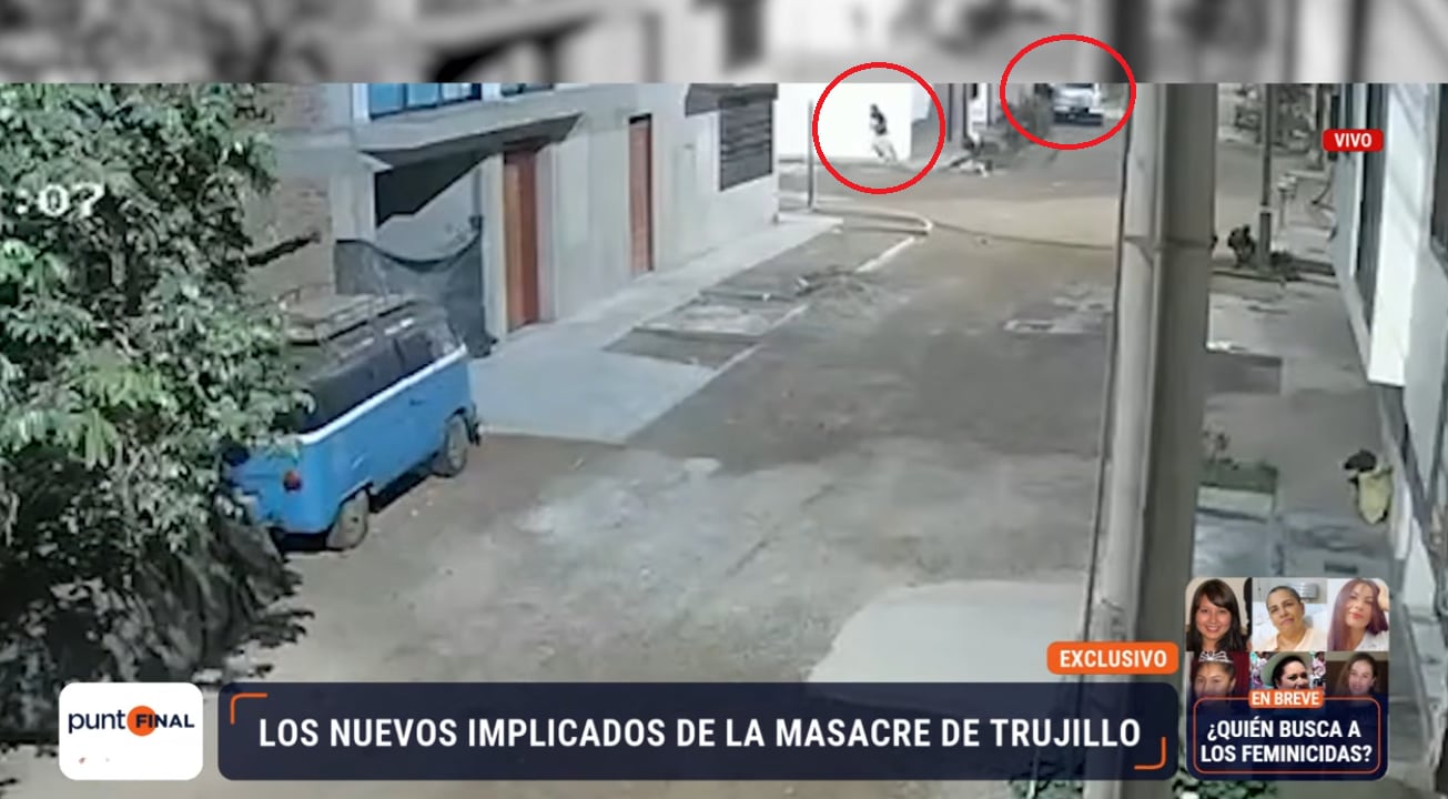 Dos horas antes del secuestro a Jenss Lara, una cámara captó a la camioneta blanca usada por los sujetos, estacionarse mientras una persona los observa y corre.