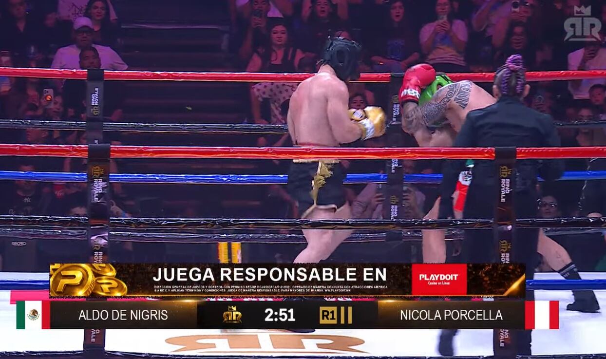 Nicola Porcella enfrentó a Aldo de Nigris en el Ring Royale (Captura YouTube)