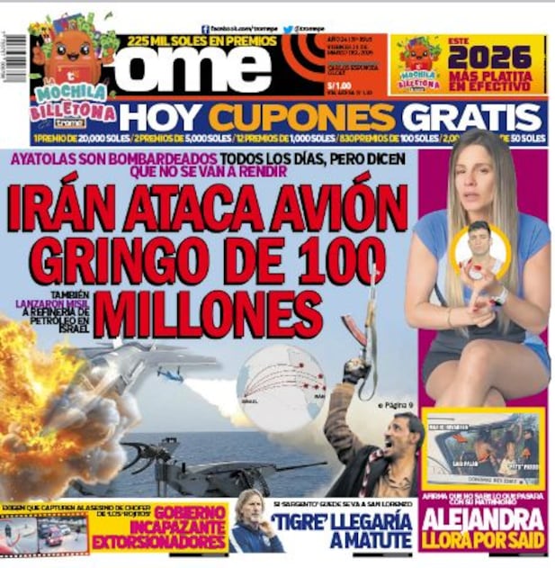 Portada impresa de Trome del viernes 20 de marzo de 2026