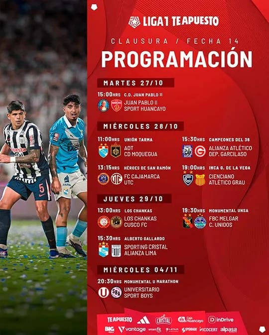 Liga 1 definió hora y escenario para último clásico en el Torneo Clausura (Foto: @liga1)