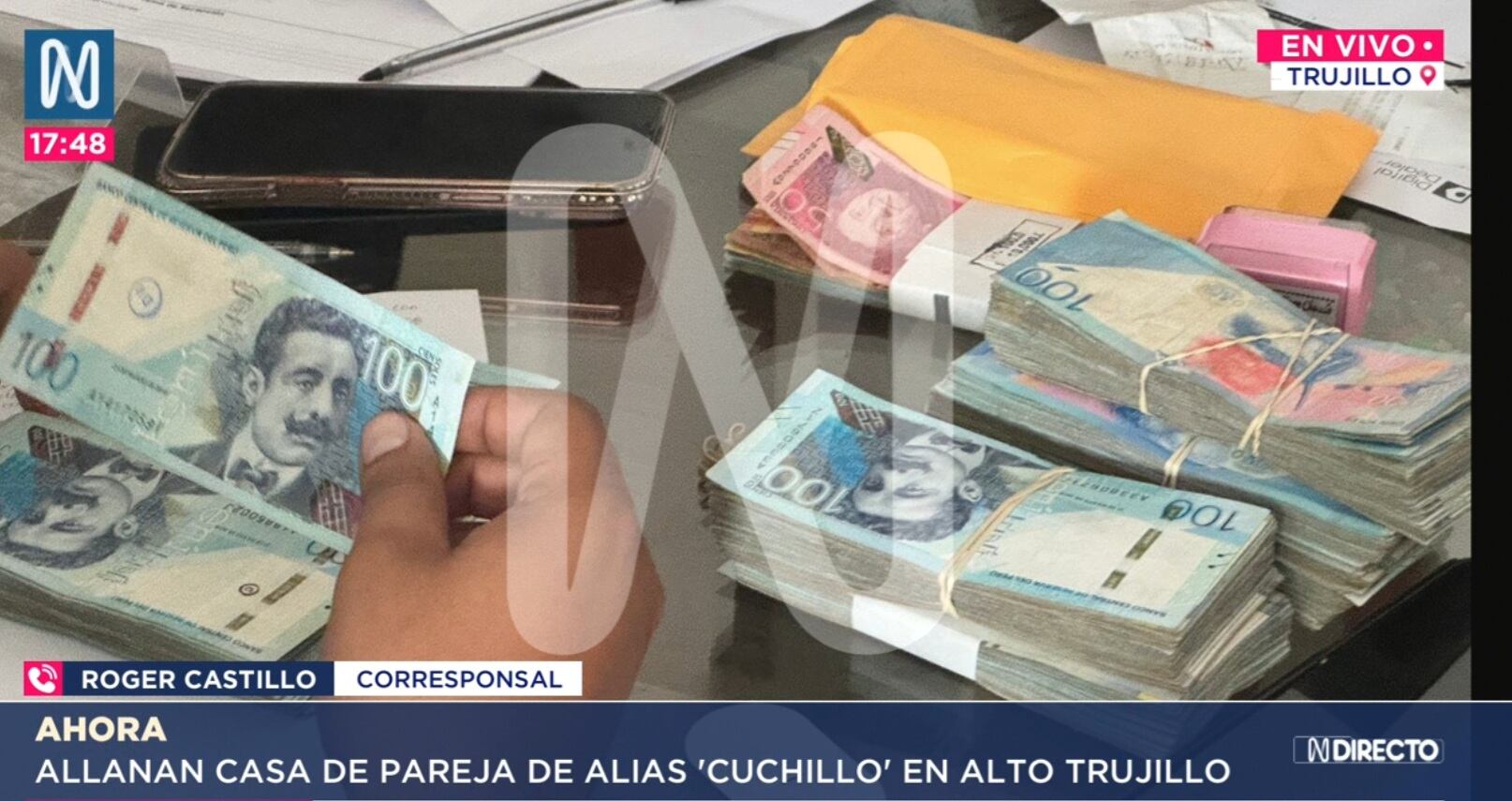 Encuentran S/ 100 mil en casa de la pareja de 'Cuchillo' en allanamiento.