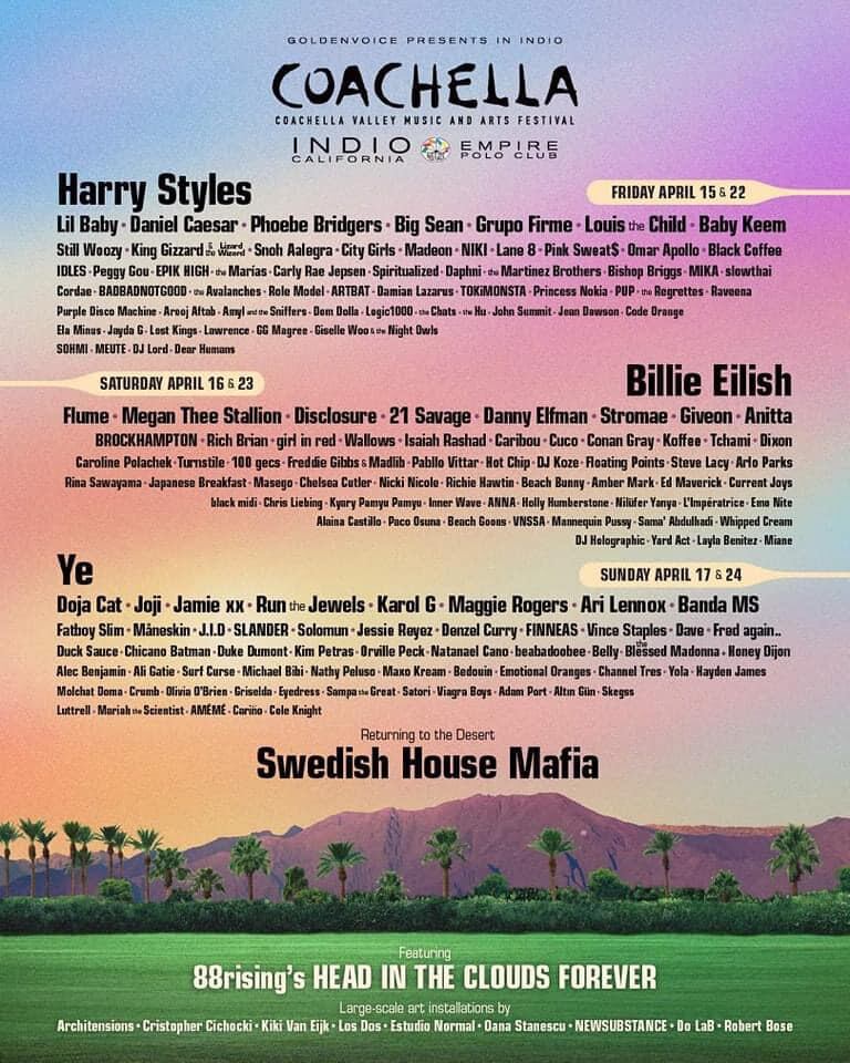 Cartel oficial del Festival Coachella 2022 (Foto: captura de pantalla)