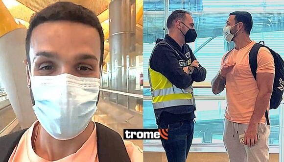 Mario Irivarren en aeropuerto de Madrid