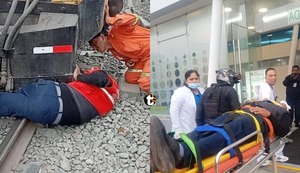 ¡Un verdadero héroe! Fiscalizador salvó a niña de morir arrollada y tren lo arrastró varios metros en el Callao