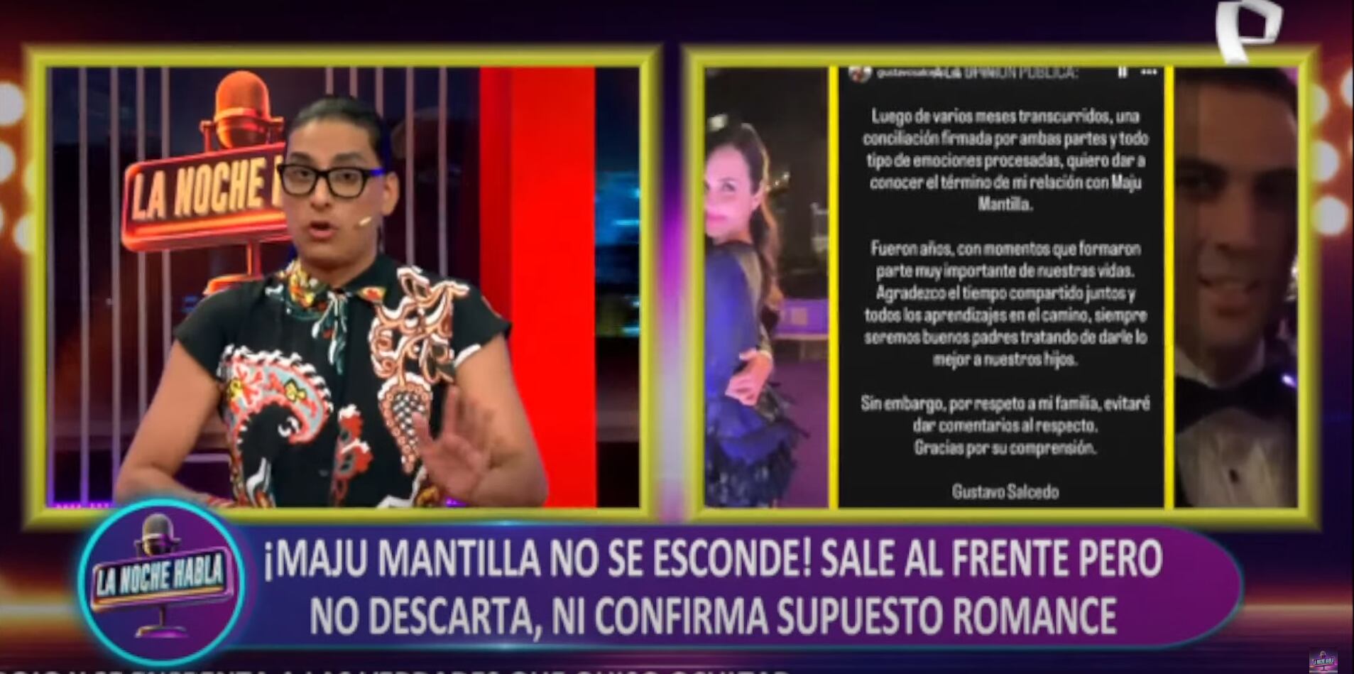 Conductor brinda detalles de la separación de Maju y Gustavo Salcedo. (Foto: La noche habla)