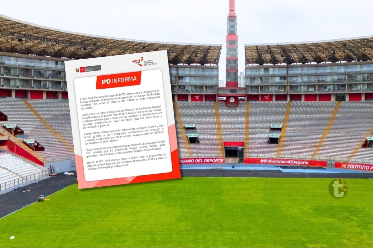 Estadio Nacional ya luce nuevo gramado natural (Foto: @IPD)