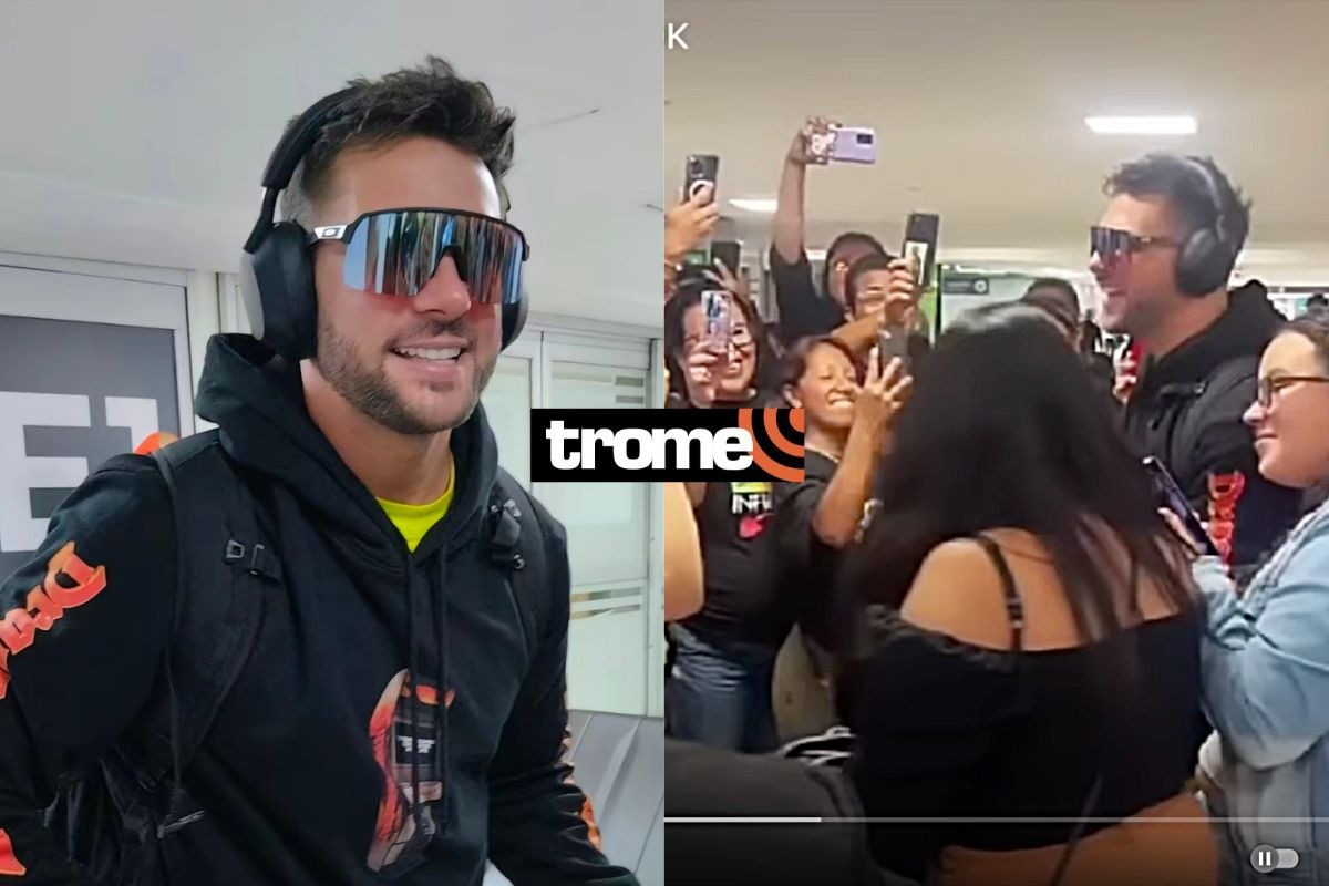 Nicola Porcella recibió con agrado los saludos de sus fanáticos.