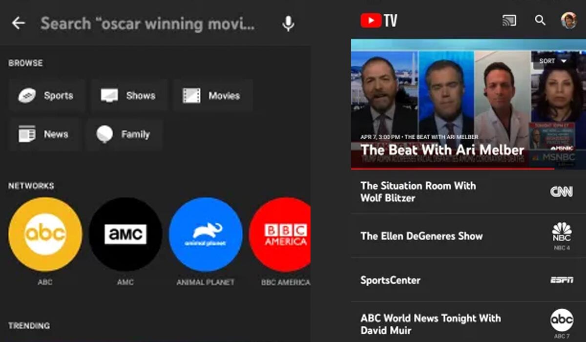 De esta forma podrás ver el "modo oscuro" y todo tu contenido en YouTube TV. (Foto: Google)