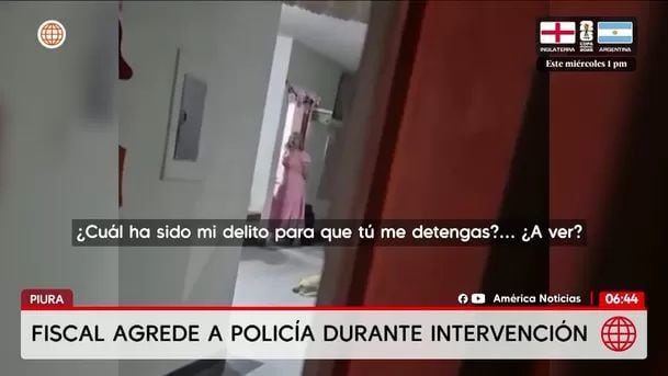 Fiscal agrede a cabezazos a policía en Piura. Foto: América Noticias