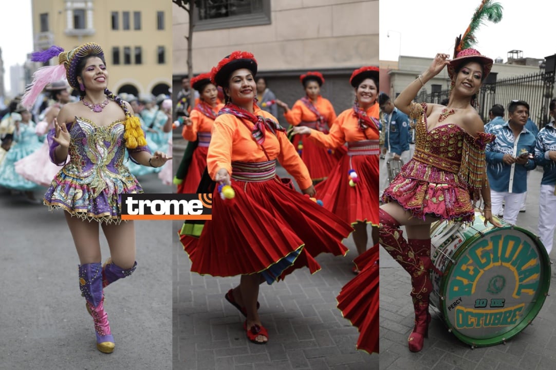 En pasacalle por el Centro Histórico de Lima celebraron 41 años del aniversario del distrito puneño de Unicachi. (Entrevista: Isabel Medina / Foto: Julio Reaño / Trome).