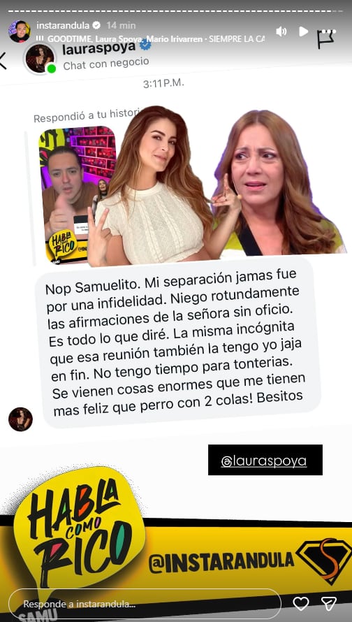 Modelo arremetió contra Pati Lorena y la minimizó. (Fuente: Instarándula)