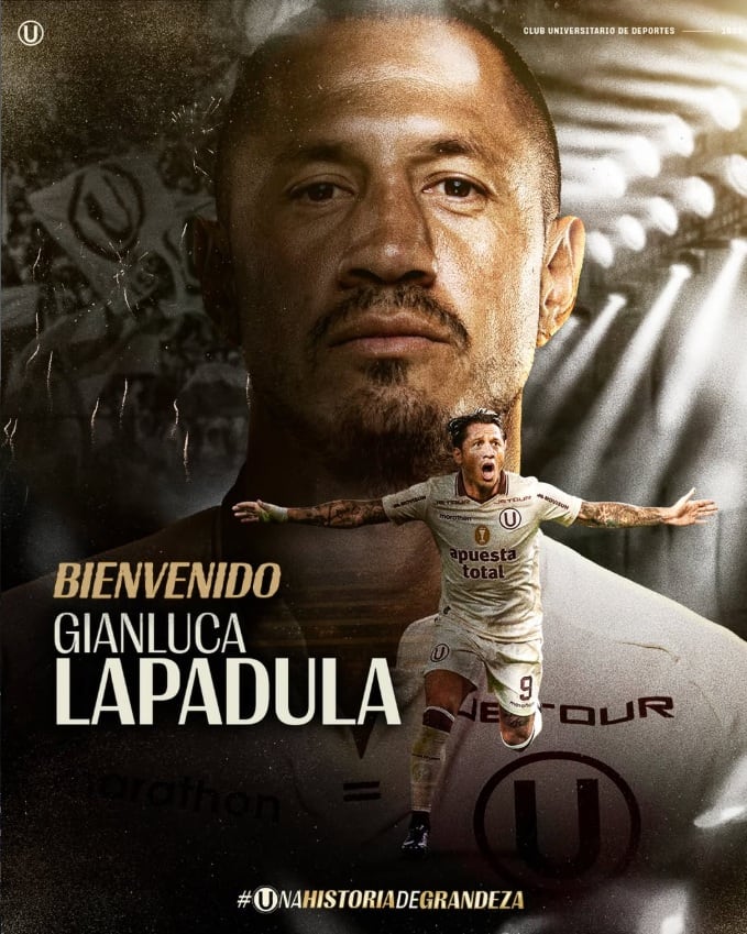 Universitario de Deportes hace oficial la llegada del atacante Gianluca Lapadula. (@Universitario1924)
