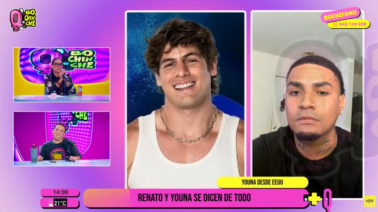 Youna 'parcha' a Renato Rossini Jr. y muestra su incomodidad por su cercanía con Samahara Lobatón.