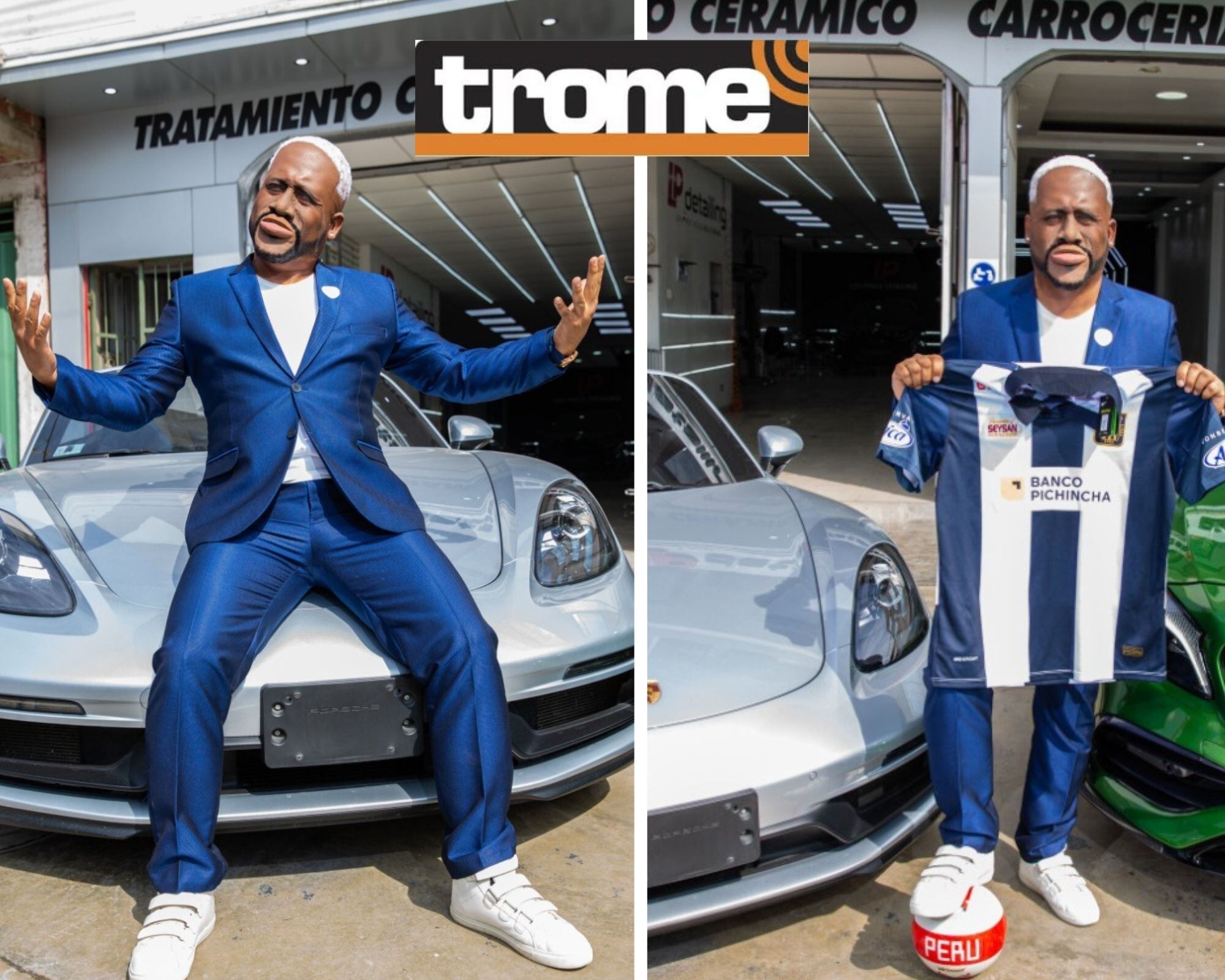 Jeffry 'La Foquita' Farfán posa con su lujosa 'nave' y la camiseta de Alianza Lima