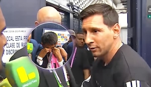Lionel Messi hizo llorar a Pol Deportes tras firmar su camiseta en Matute
