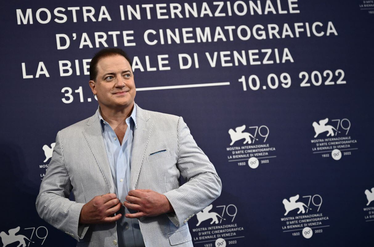 Brendan Fraser fue ovacionado por 6 minutos en el Festival de Venecia gracias a "The Whale". (Foto: Marco BERTORELLO / AFP)