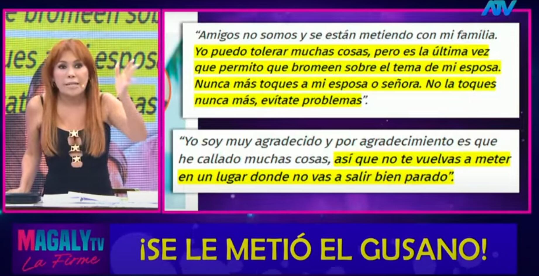 'Urraca' critica a Domínguez por burlarse de los Hermanos Yaipén. (Fuente: ATV)