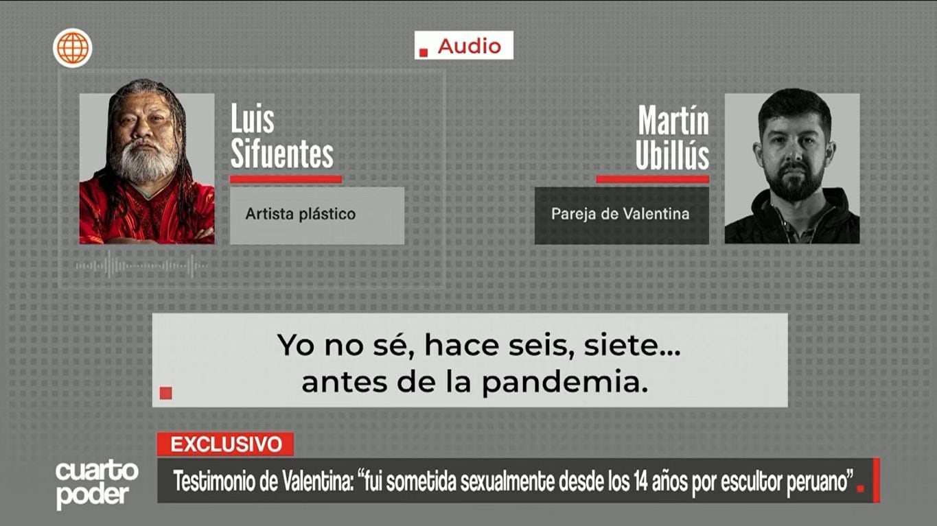 Luis Sifuentes, escultor conocido como Mamanka, reconoció por teléfono que pagó por servicios sexuales y que le llevaron a Valentina. (Cuarto Poder)