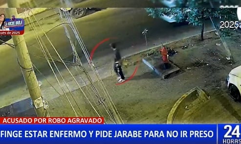 Cámara captó al delincuente a finales de marzo previo a asaltar a un delincuente.