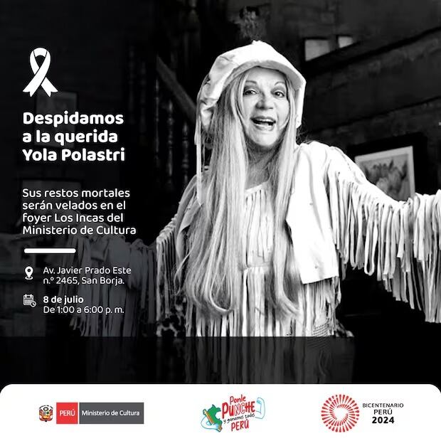 Se velarán los restos de Yola en el Ministerio de Cultura. (Foto: Twitter)