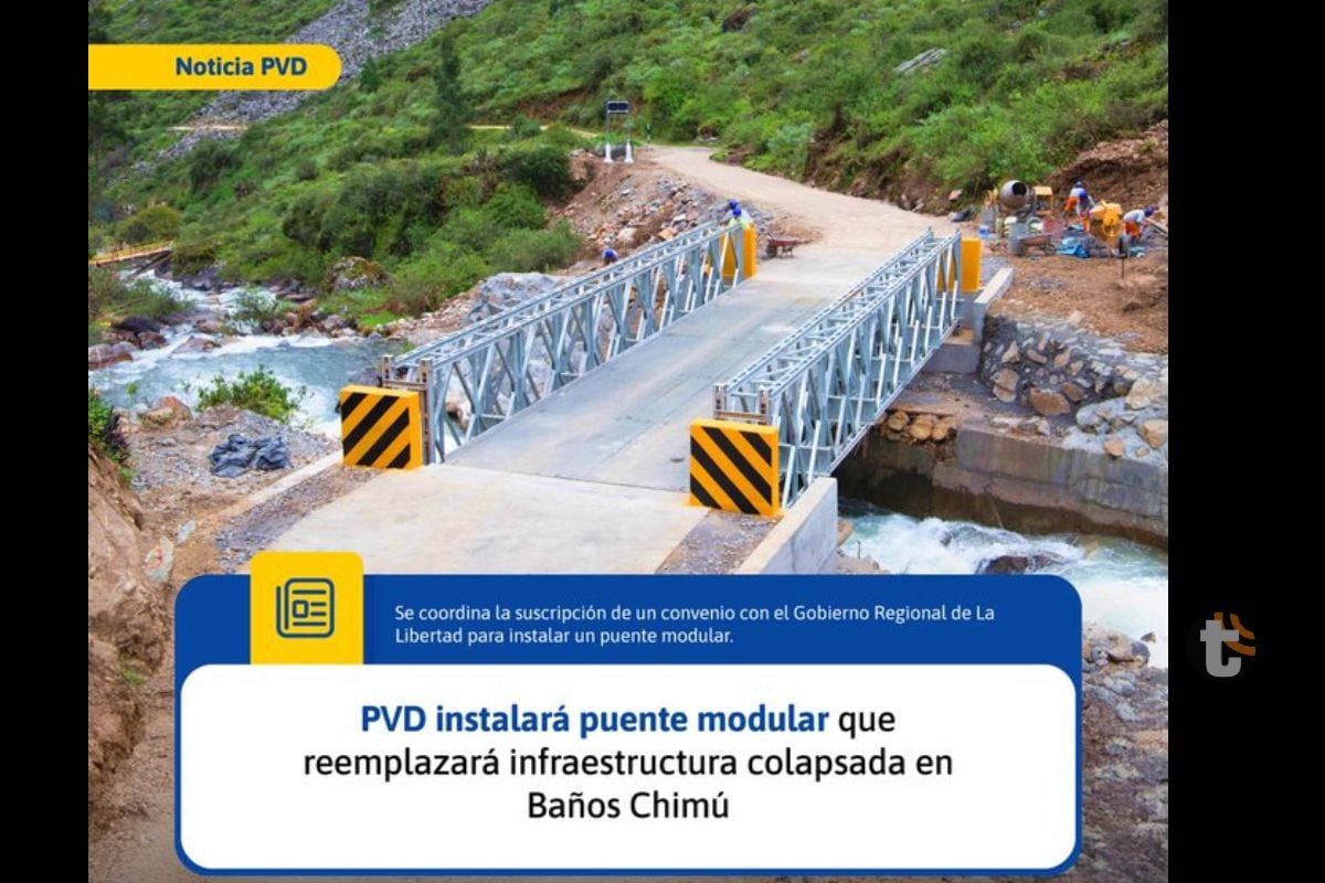 Provias gestiona la instalaciñon de nuevo puente (Imagen Provias Descentralizado)
