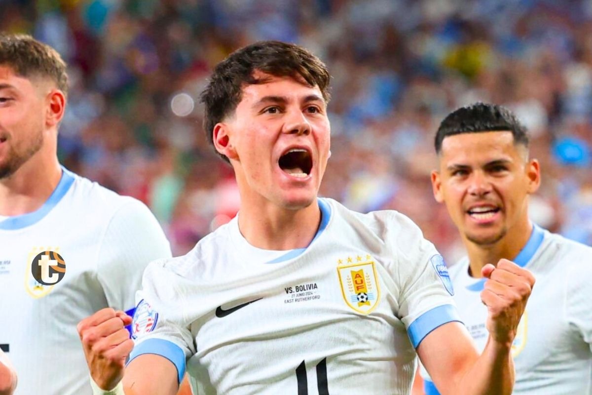 Uruguay festeja el primer tanto ante Bolivia en New Jersey (Foto: Chalie Triballeau / AFP)