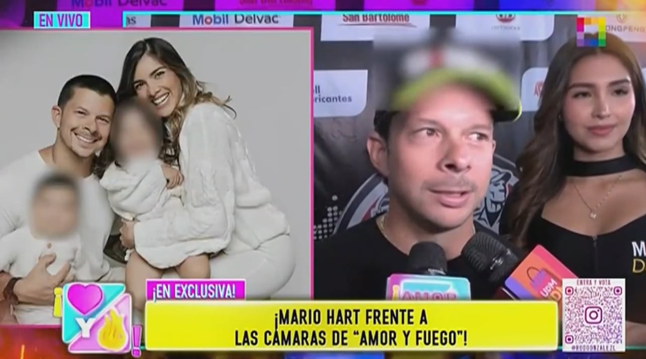 Mario Hart fue abordado por las cámaras de ‘Amor y fuego’ durante un evento.