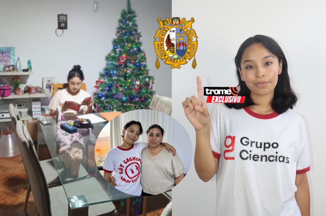 Alessandra, la joven de Comas que logró el primer puesto del cómputo general del examen de admisión San Marcos 2025-II. (Entrevista: Isabel Medina / Foto compos. UNMSM / Grupo Ciencias / Trome).
