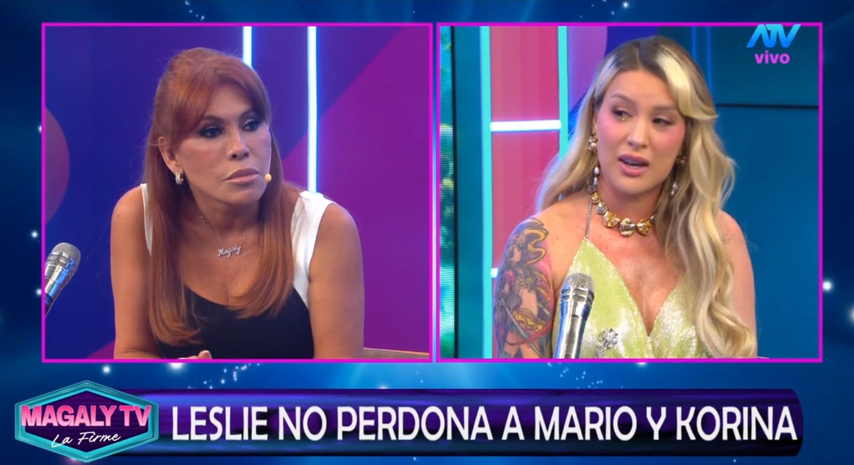 Leslie Shaw le dice a Mario Hart que no la va dejar como mentirosa porque hay imágenes de todo.