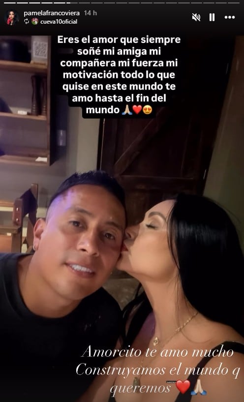 Christian Cueva y Pamela Franco se dedican palabras de amor.