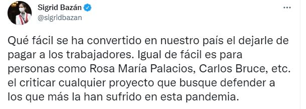 Congresista Sigrid Bazán le contestó a Rosa María Palacios tras crítica a su proyecto de ley.