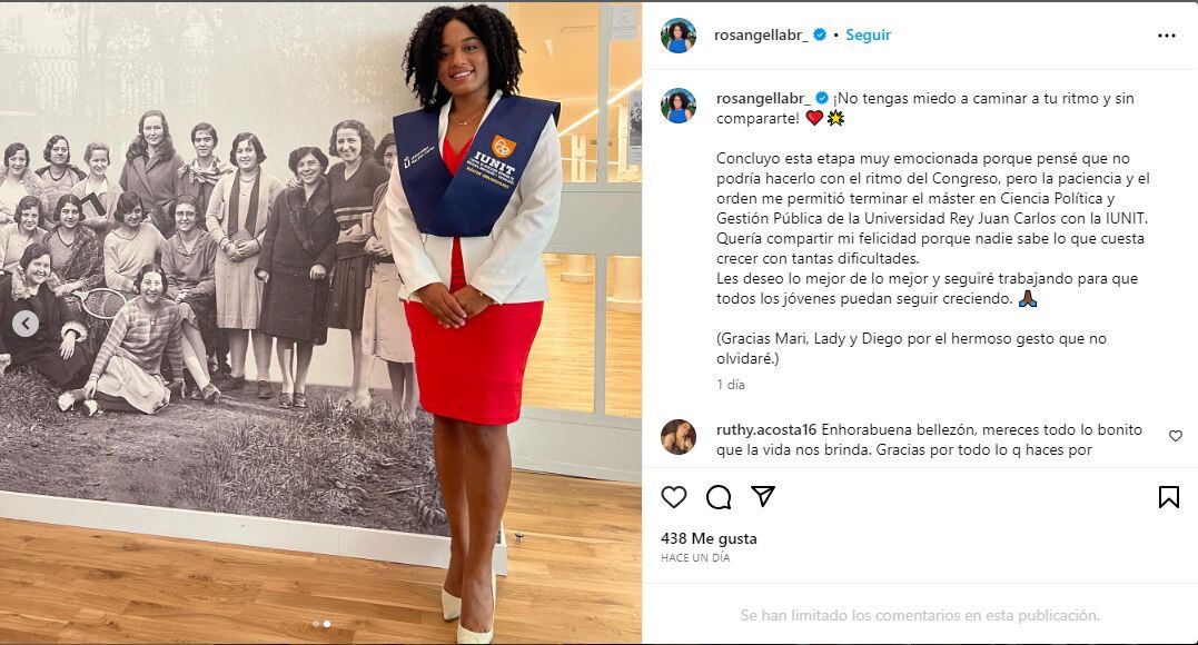 La congresista Rosangella Barbarán compartió su alegría a través de sus redes sociales.