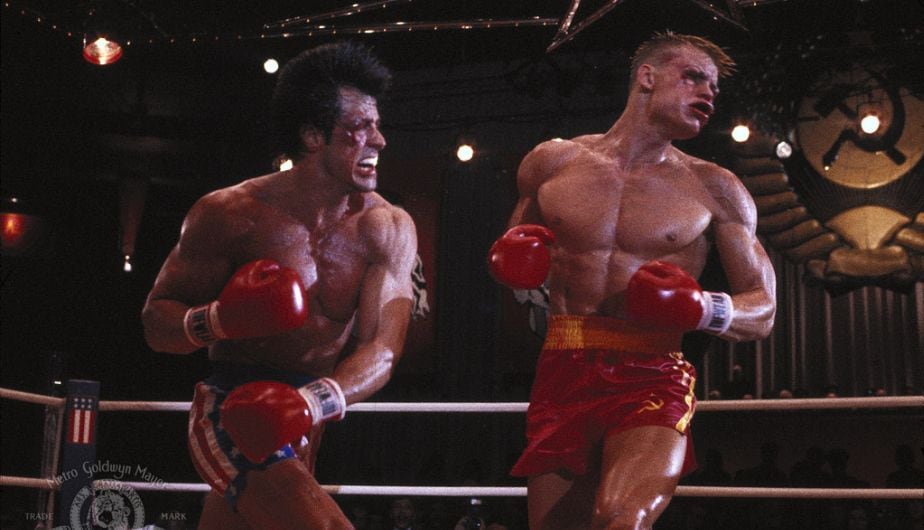 Sylvester Stallone y Dolph Lungren en sus personajes de Rocky Balboa a Iván Drago, respectivamente (Foto: MGM)
