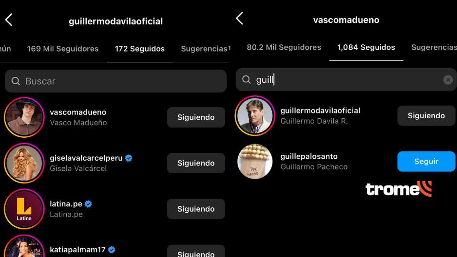 Guillermo Dávila y Vasco Madueño se empiezan a seguir en Instagram y habrían retomado su relación de padre e hijo.