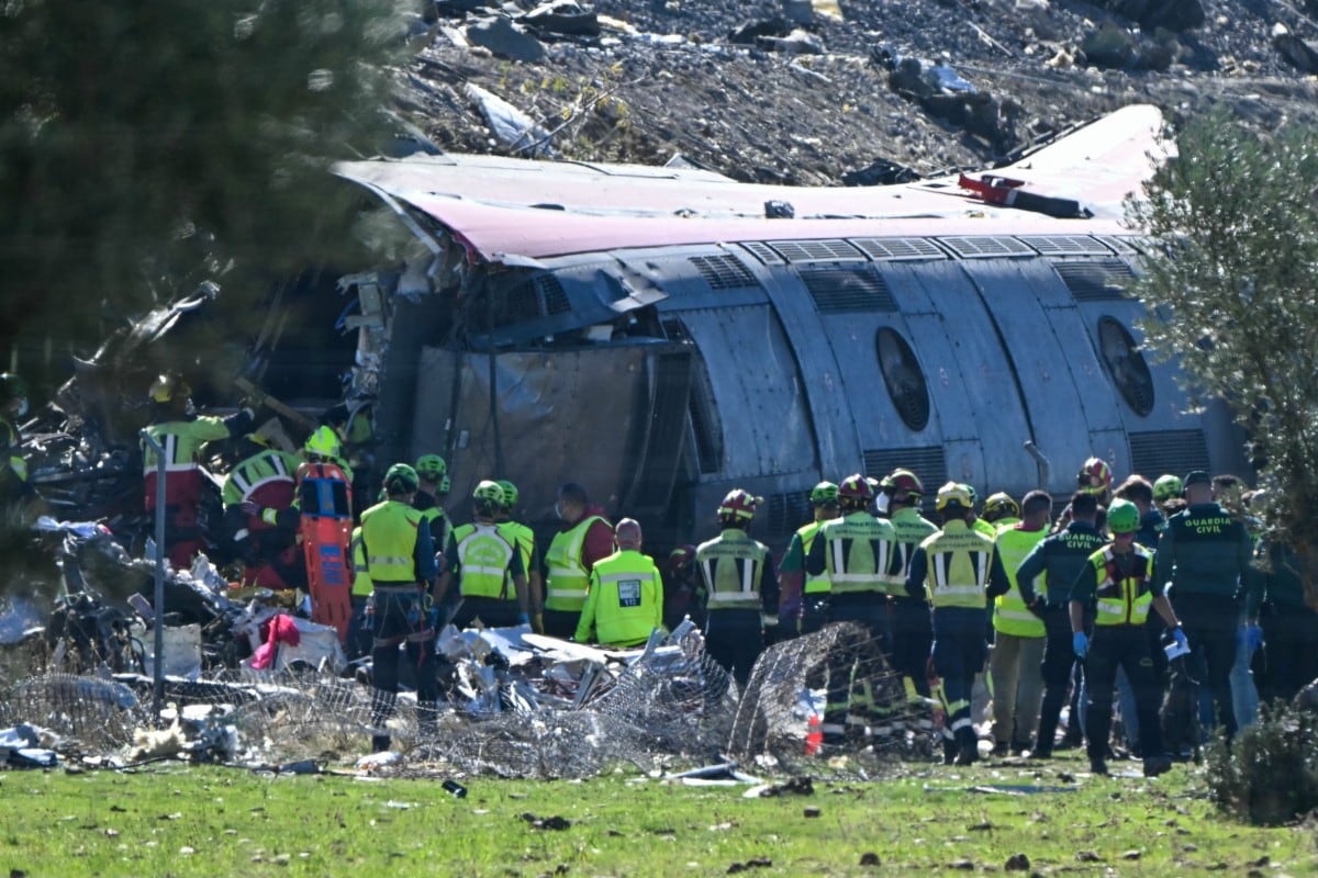 Accidente ferroviaro en España. Foto: Javier SORIANO / AFP