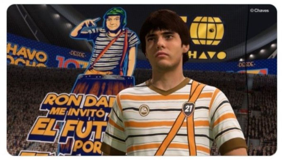 El brasileño Kaká logró ponerse el uniforme del Chavo en el FIFA 21 (Foto: Twitter/Kaká)