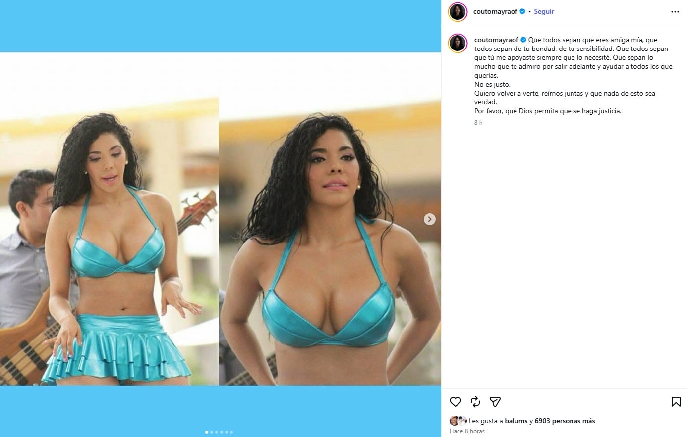Mayra Couto recuerda su amistad con ‘La Chocolatita’.