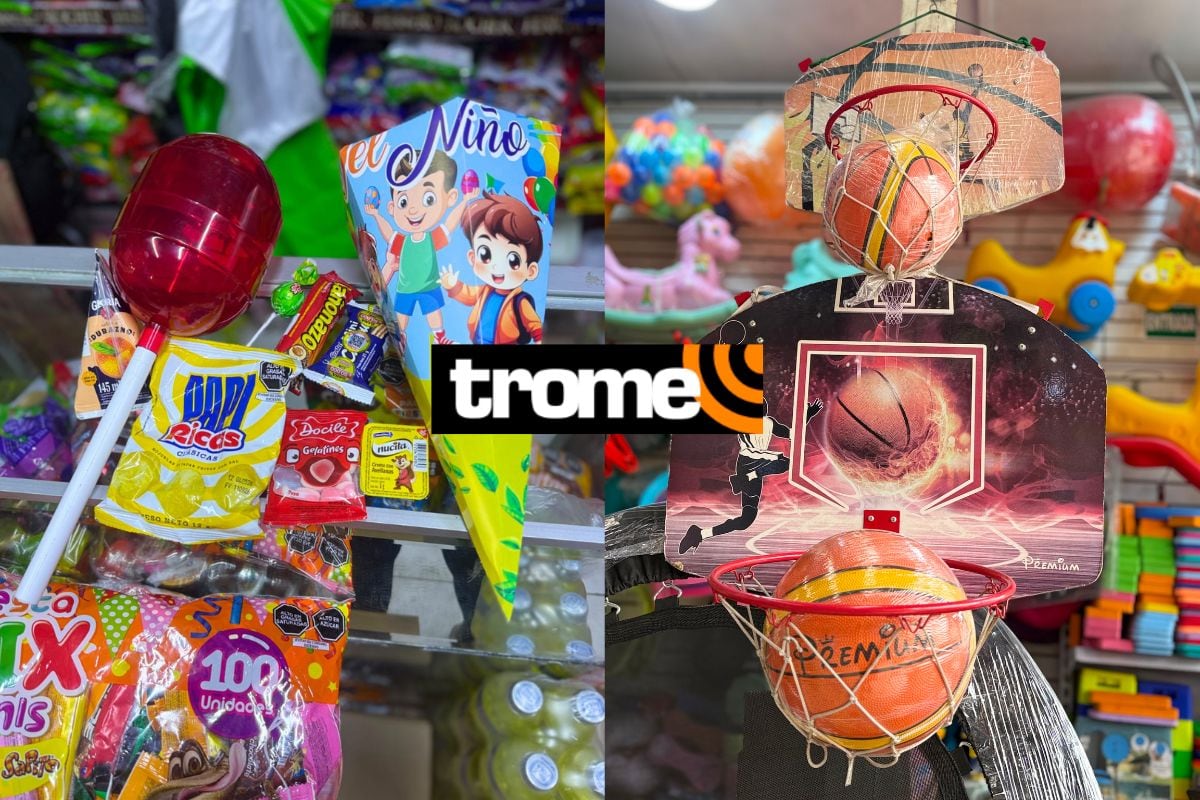 Comerciantes rayan con mercadería por el Día del Niño. Foto: Trome.