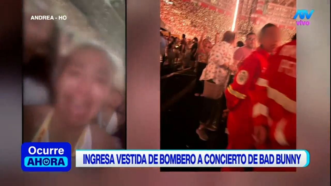 Se hace pasar por bombero para entrar a concierto de Bad Bunny. Foto: ATV