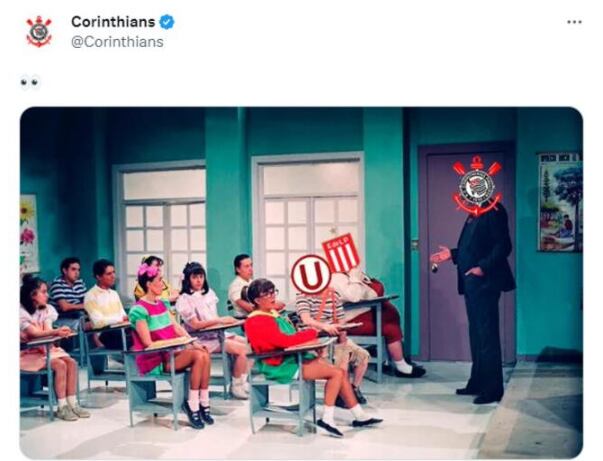 Este fue el meme que Corinthians publicó burlándose de Universitario y Estudiantes de La Plata.