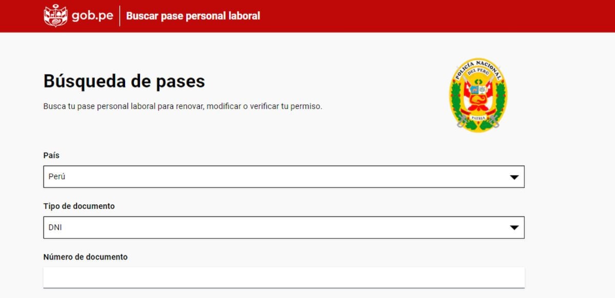 Solicita la renovación del pase laboral personal en la pagina oficial (Foto: Gob.pe)