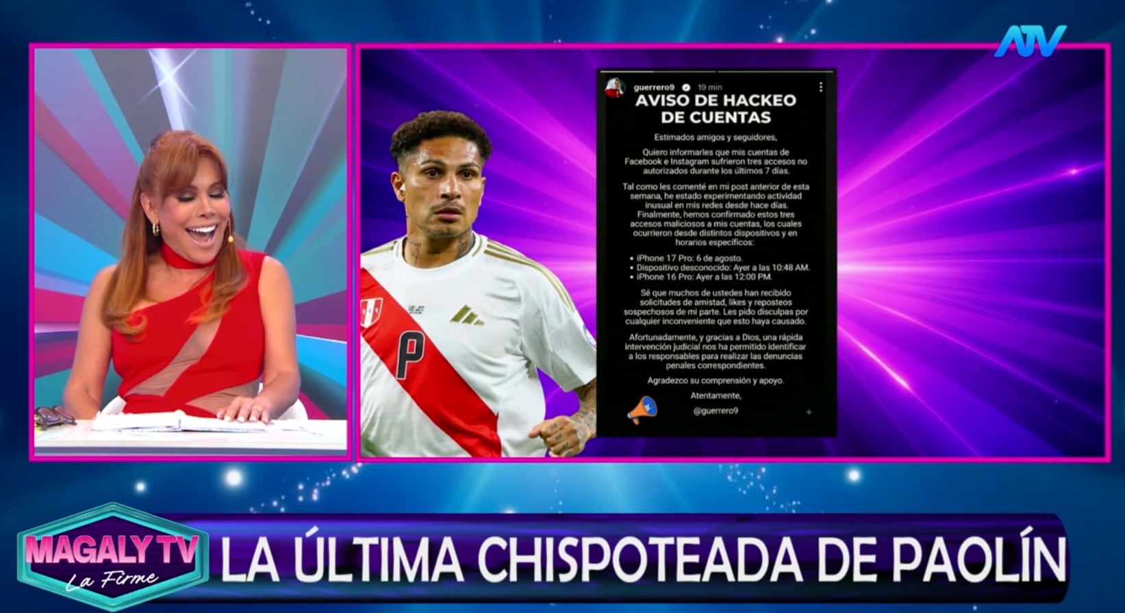 Magaly Medina se ríe de Paolo Guerrero tras reposteo a Alondra García Miró.