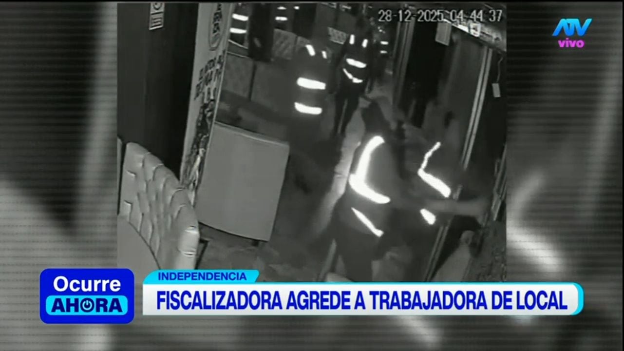Cámaras captaron a fiscalizadora de Independencia agrediendo a una empleada. Foto: ATV