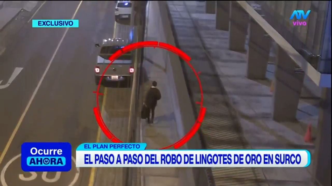 Copiloto fue captado llevando la mochila presuntamente con lingotes de oro. Foto: ATV