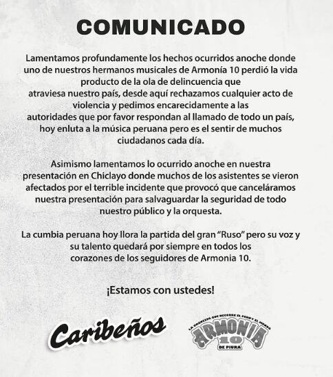 Comunicado de Los Caribeños de Guadalupe